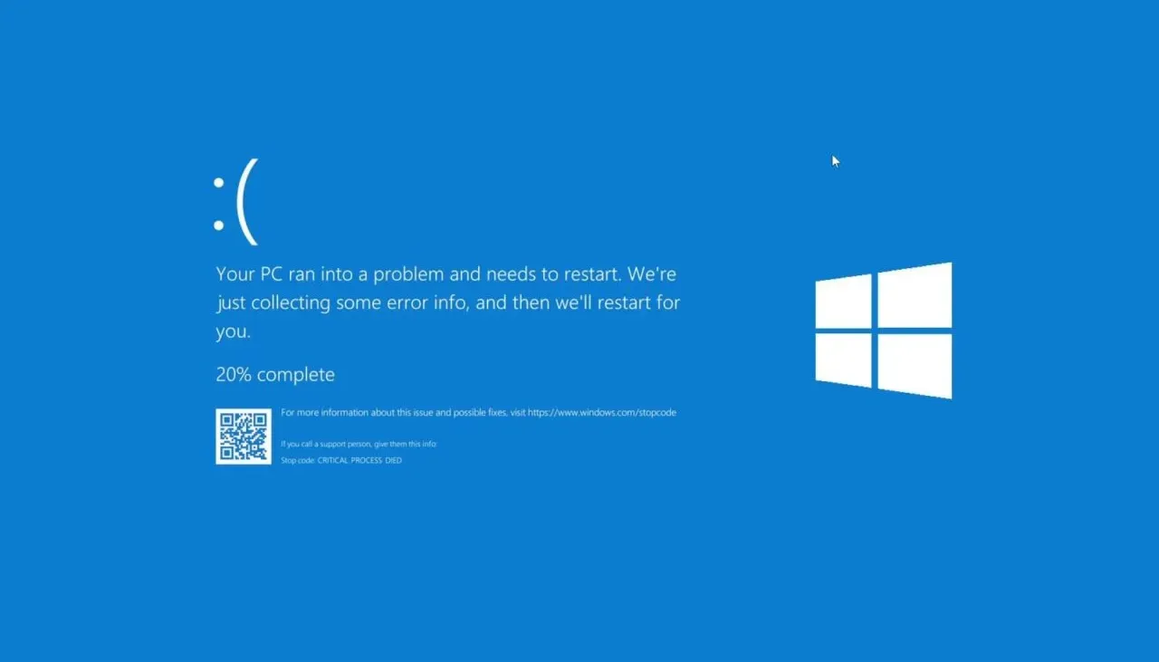 Blue screen of death